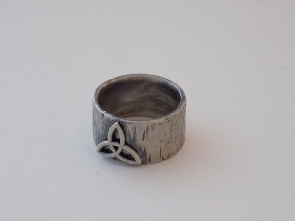 Celtic Triquetra Wide Band Ring