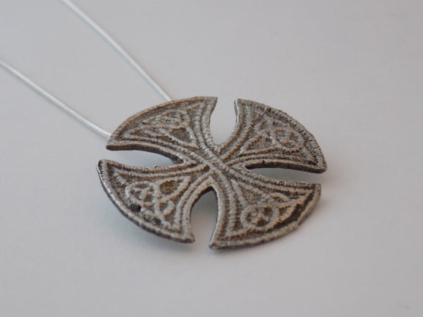 Sterling Silver "Embroidered" Celtic Cross
