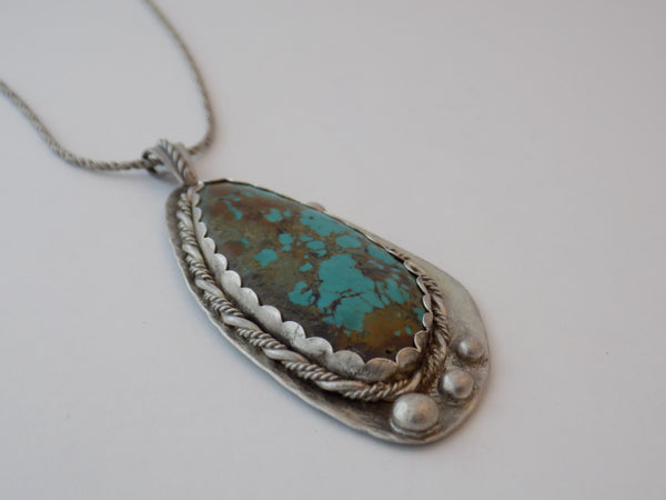 Sterling Silver and Stabilized Turquoise Pendant