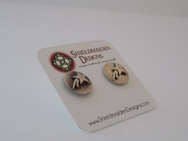 Sterling Silver Shooting Star Stud Earrings