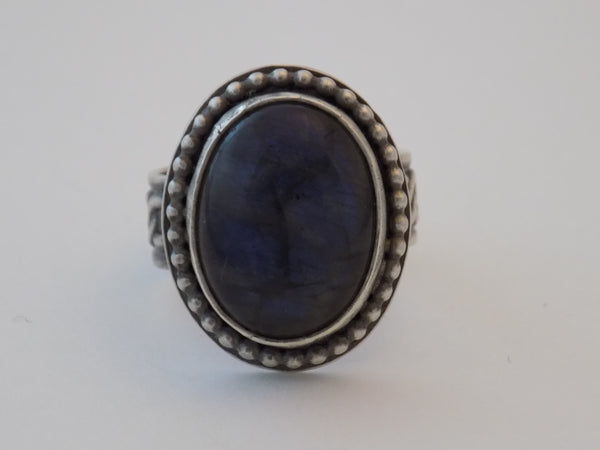 Labradorite and Sterling Silver Ring - Size 7.5
