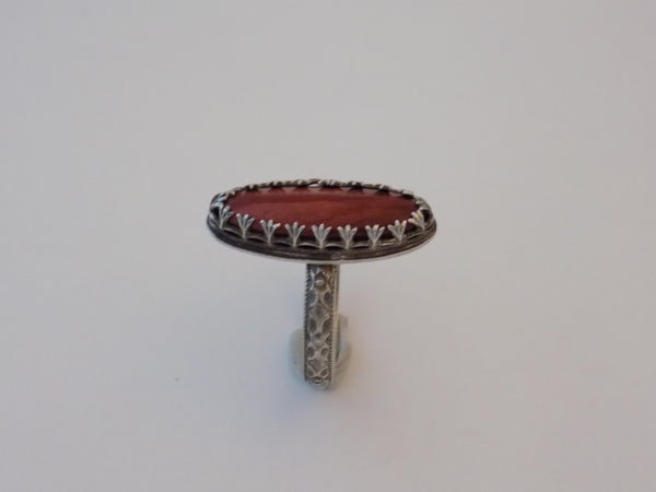 Sterling Silver and Mookaite Jasper Ring - Size 7