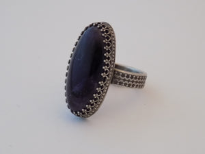 Sterling Silver and Amethyst Ring - Size 8