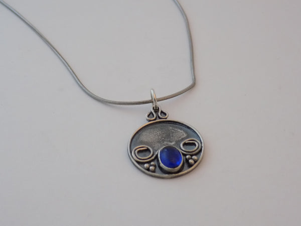 Argentium Silver and Blue Spinel Necklace