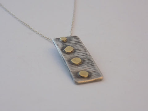 Argentium Silver and 18K Gold Dot Necklace