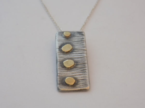 Argentium Silver and 18K Gold Dot Necklace