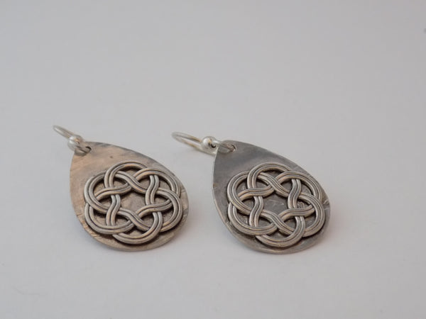 Sterling Silver Celtic Knot Teardrop Earrings