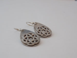 Sterling Silver Celtic Knot Teardrop Earrings