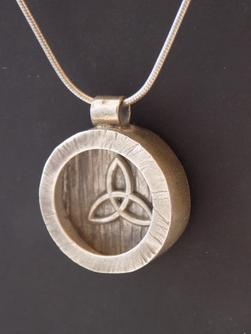 Sterling Silver Celtic Triquetra Shadow Necklace