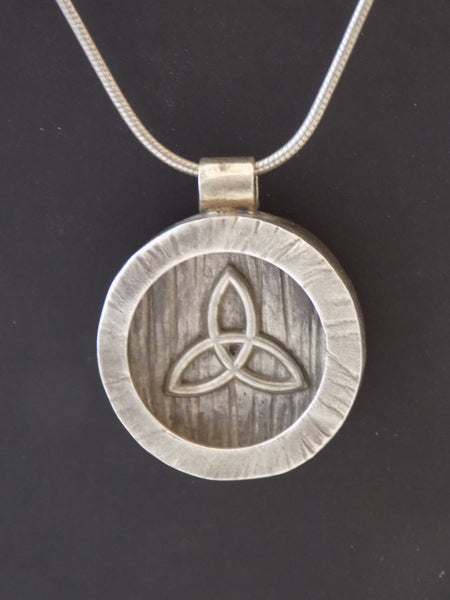 Sterling Silver Celtic Triquetra Shadow Necklace