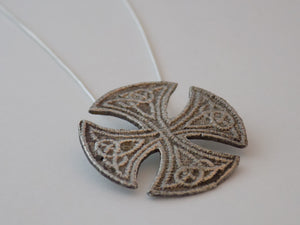 Sterling Silver "Embroidered" Celtic Cross