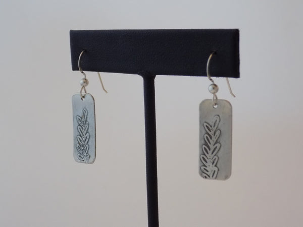 Sterling Silver Etched Leaves Earrings